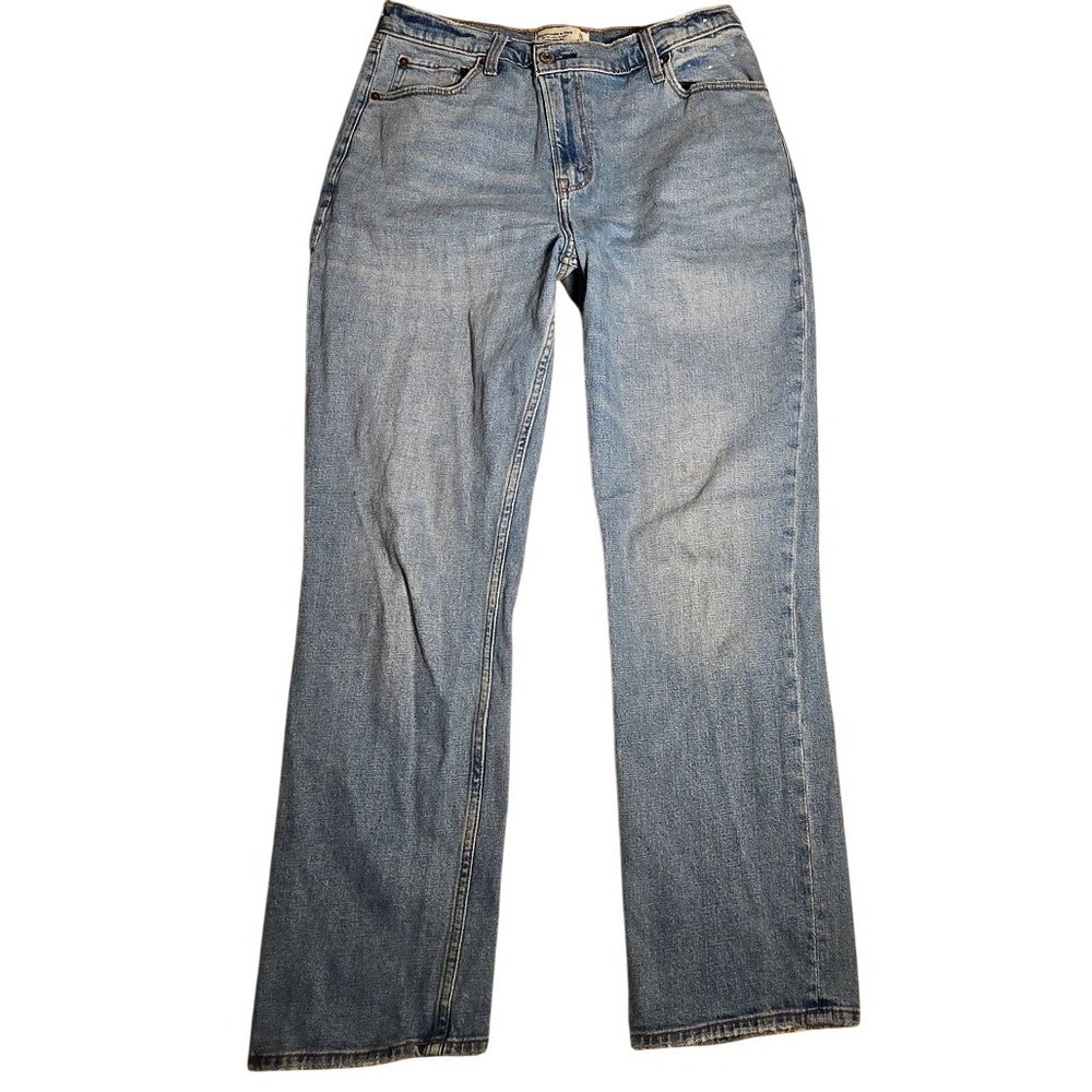 Abercrombie & Fitch Womens Light Wash Straight Leg Jeans Blue Size 32x28  1111